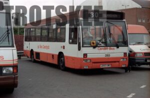 35mm Negative Cardiff Scania 283 J283UWO at  in 1995