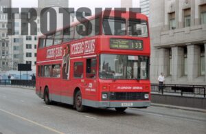 35mm Negative London General Volvo B10M-50 VC14 614DYE at  in 1995