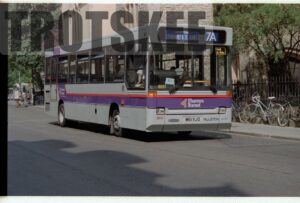 35mm Negative Thames Transit Dennis Dart 3015 M61VJO at  in 1995