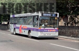 35mm Negative Thames Transit Dennis Dart 3032 M83WBW at  in 1995