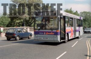35mm Negative Thames Transit Dennis Dart 3033 M84WBW at  in 1995