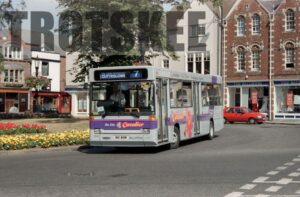 35mm Negative Thames Transit Dennis Dart 3030 M81WBW at  in 1995