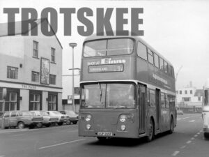 Larger Negative Northern General Leyland Atlantean 153 XUP265F at Sunderland in 1975