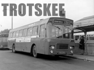 Larger Negative Northern General Leyland Panther 4109 GCN842G at Sunderland in 1975